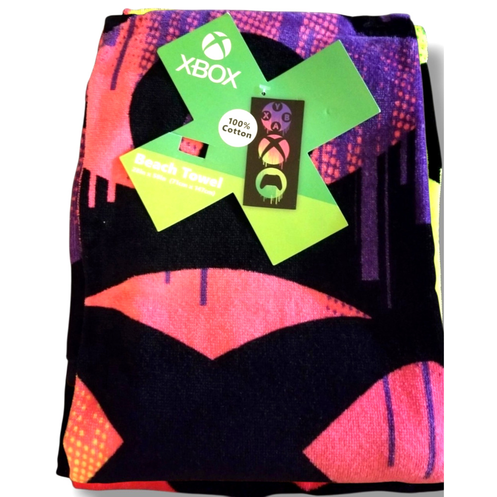 Xbox Official Gamers Beach Pool Bath Towel 28" x 58" Swimming New - Picture 2 of 12